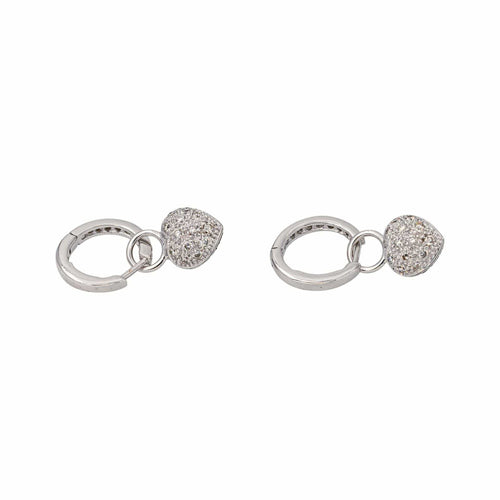 Boucles d'oreilles en or blanc et noir 18 ct avec diamants bruns 58 Facettes 5828128CN