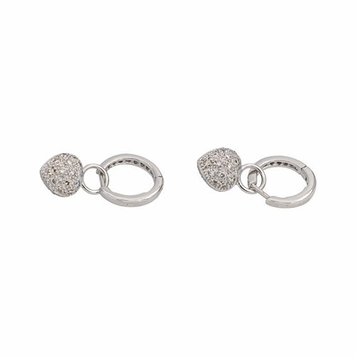 Boucles d'oreilles en or blanc et noir 18 ct avec diamants bruns 58 Facettes 5828128CN