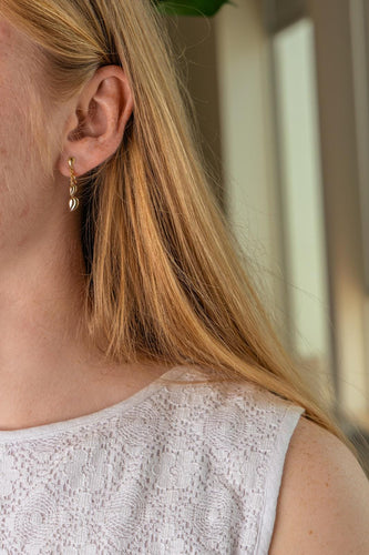 Boucles d'oreilles feuilles en or jaune 58 Facettes 5828461CN