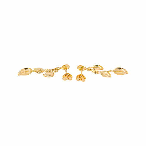 Boucles d'oreilles feuilles en or jaune 58 Facettes 5828461CN