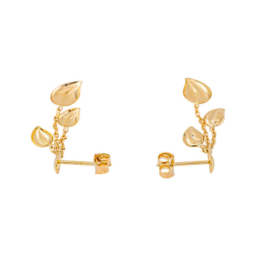 Boucles d'oreilles feuilles en or jaune 58 Facettes 5828461CN