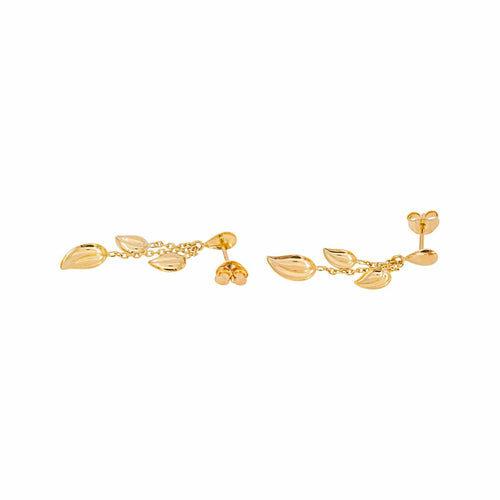 Boucles d'oreilles feuilles en or jaune 58 Facettes 5828461CN