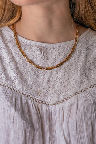 Collier maille tressée en or rose 58 Facettes 5841460CN