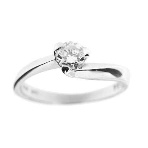 Bague Bague solitaire contrarié en or blanc 18 ct avec diamant 0,54 ct 58 Facettes 25209