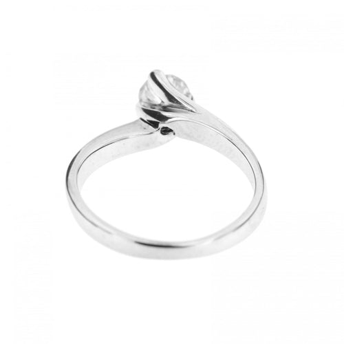 Bague Bague solitaire contrarié en or blanc 18 ct avec diamant 0,54 ct 58 Facettes 25209