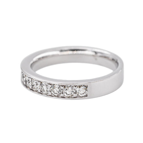 53 Bague demi-alliance en or blanc et diamants 58 Facettes 5862371CN