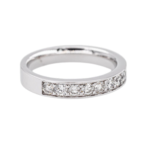53 Bague demi-alliance en or blanc et diamants 58 Facettes 5862371CN