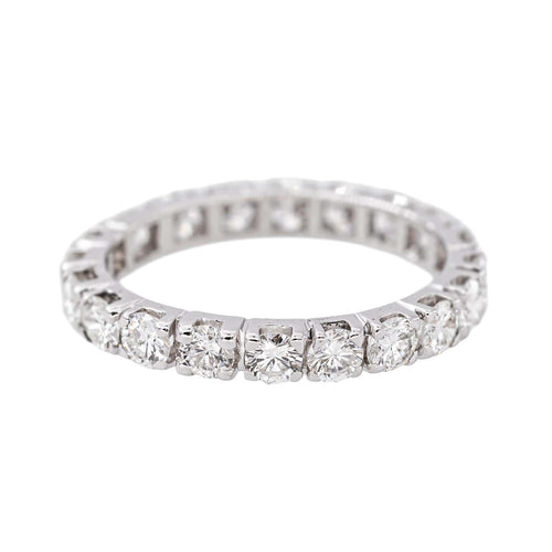 56 Bague alliance tour complet en or blanc et diamants 58 Facettes 5951472CN