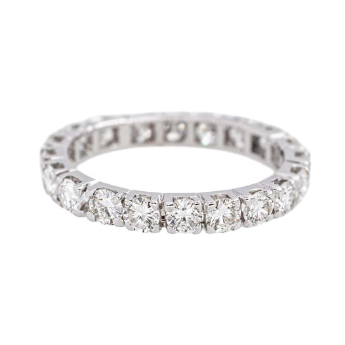 56 Bague alliance tour complet en or blanc et diamants 58 Facettes 5951472CN