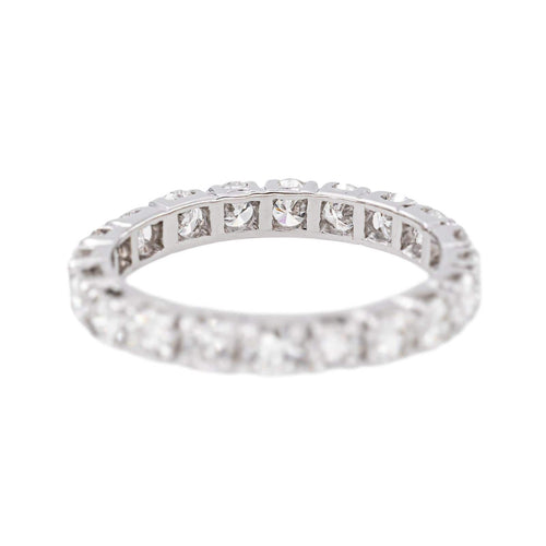 56 Bague alliance tour complet en or blanc et diamants 58 Facettes 5951472CN