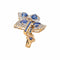 Pendentif floral en or blanc et rose, saphirs et diamants 58 Facettes 5964227RV