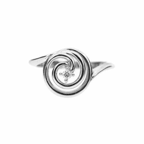 Bague 53 Bliss - Bague solitaire en or blanc 18 kt avec diamant 0,05 ct 58 Facettes 16113