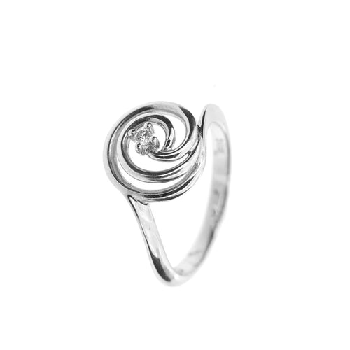 Bague 53 Bliss - Bague solitaire en or blanc 18 kt avec diamant 0,05 ct 58 Facettes 16113