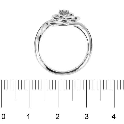 Bague 53 Bliss - Bague solitaire en or blanc 18 kt avec diamant 0,05 ct 58 Facettes 16113