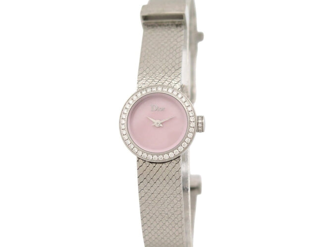 Dior La Mini D Satinée - Montre 19 mm en acier et diamants 58 Facettes 276471