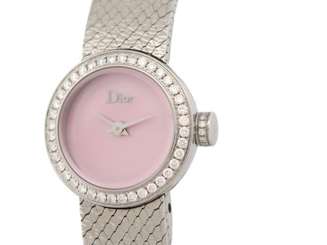 Dior La Mini D Satinée - Montre 19 mm en acier et diamants 58 Facettes 276471
