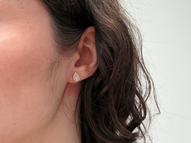 DJULA - Boucles d'oreilles Grandes Poires en or rose et diamants 58 Facettes 276549