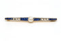 Broche Art déco en or jaune 18 carats, saphirs, perle et diamants 58 Facettes 23044