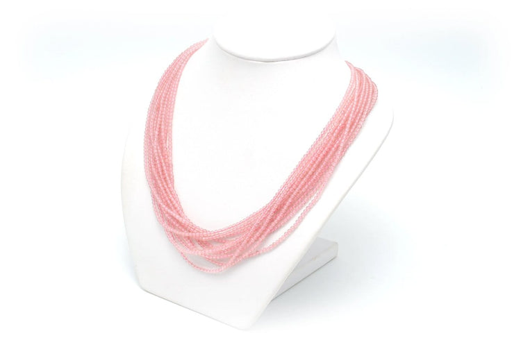Collier en perles de quartz rose et or jaune 18 carats 58 Facettes 23062