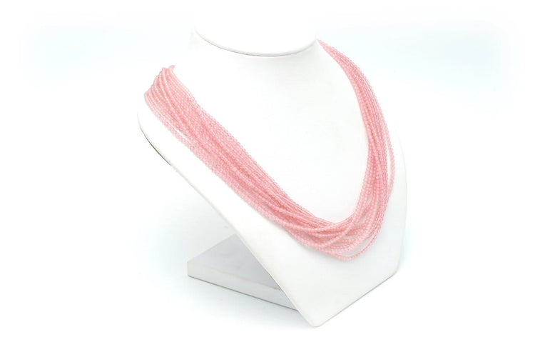 Collier en perles de quartz rose et or jaune 18 carats 58 Facettes 23062