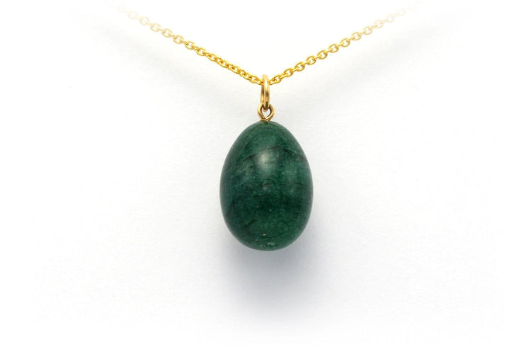 Pendentif contemporain en or jaune 18 carats et aventurine 58 Facettes B203