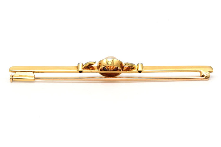 Broche Art déco en or jaune, perle et diamants 58 Facettes B215