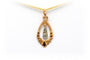 Pendentif Art déco en or jaune et blanc 18 carats et strass 58 Facettes B372