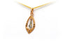 Pendentif Art déco en or jaune et blanc 18 carats et strass 58 Facettes B372