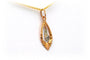 Pendentif Art déco en or jaune et blanc 18 carats et strass 58 Facettes B372