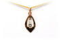 Pendentif Art déco en or jaune et blanc 18 carats et strass 58 Facettes B372