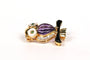 Broche Hibou en or jaune 18 carats, pierres multiples et diamants 58 Facettes 21491