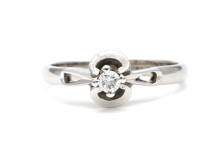 52 Solitaire Art déco - Bague en or blanc et diamant 58 Facettes 21915