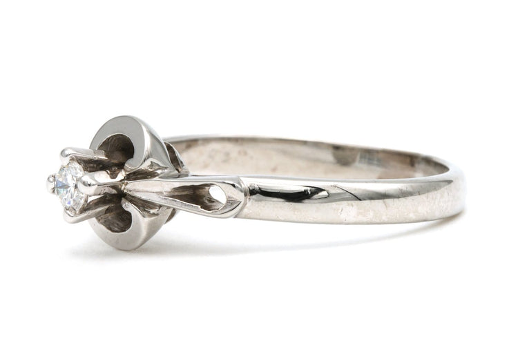 52 Solitaire Art déco - Bague en or blanc et diamant 58 Facettes 21915