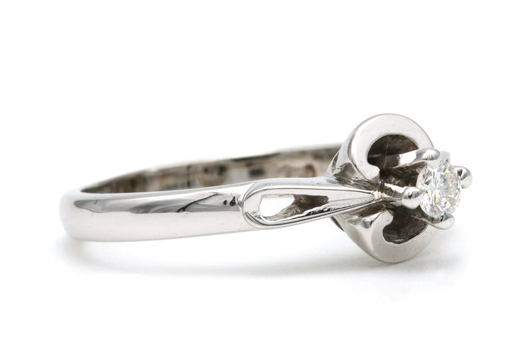 52 Solitaire Art déco - Bague en or blanc et diamant 58 Facettes 21915
