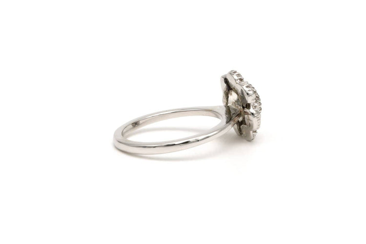46 Napoléon III - Bague en or blanc, argent et diamants taille rose 58 Facettes B510