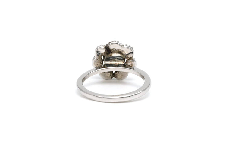 46 Napoléon III - Bague en or blanc, argent et diamants taille rose 58 Facettes B510