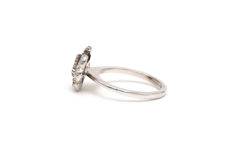 46 Napoléon III - Bague en or blanc, argent et diamants taille rose 58 Facettes B510