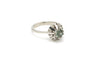 53 Années 50 - Bague en or blanc, tourmaline et diamants 58 Facettes B518