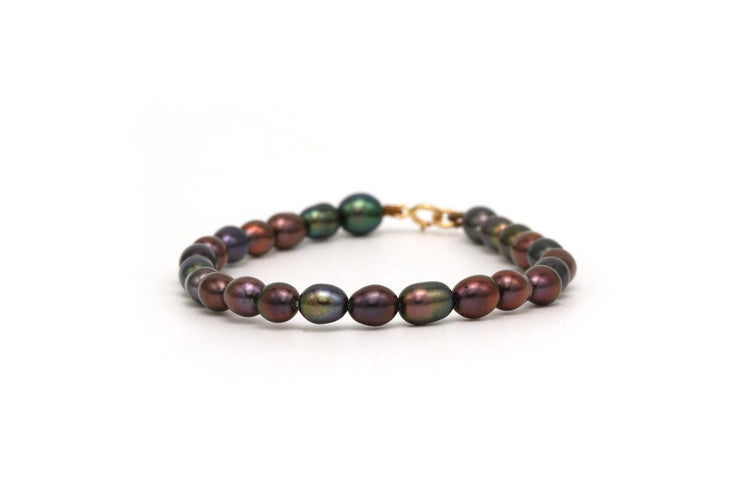 Bracelet contemporain en or jaune 18 carats et perles 58 Facettes 22158