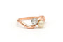 56 Art Nouveau - Bague en or rose, perle et diamant 58 Facettes 21427