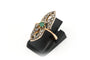 44 Bague Art nouveau en or jaune, émeraude et diamants 58 Facettes B578
