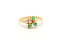 50 Bague contemporaine en or jaune 18 carats, émeraudes et diamants 58 Facettes 22518