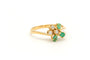 50 Bague contemporaine en or jaune 18 carats, émeraudes et diamants 58 Facettes 22518