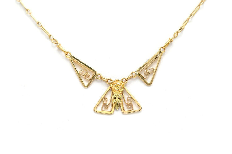 Collier Art déco en or jaune 18 carats 58 Facettes B682