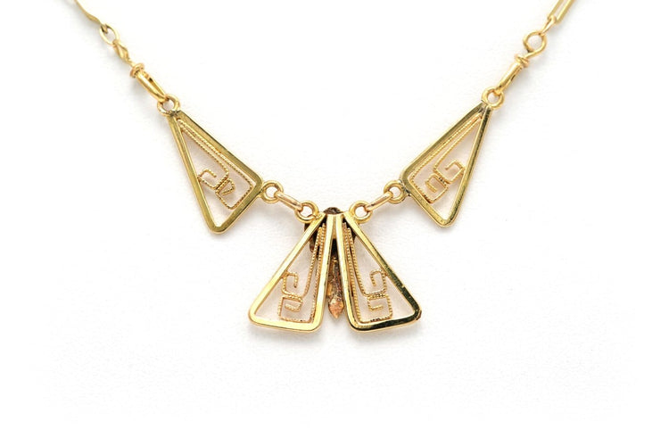 Collier Art déco en or jaune 18 carats 58 Facettes B682