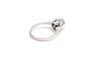 50 Bague contemporaine en or blanc 18 carats sertie d'un zirconium 58 Facettes B712