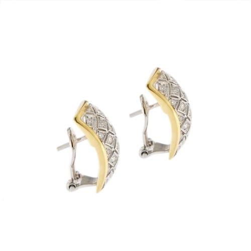 Boucles d'oreilles Boucles d’oreilles puces - Diamants taille brillant en or blanc et or jaune 18 kt 58 Facettes 22616