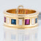 54 Bague vintage suisse en or jaune, diamant, saphir et rubis 58 Facettes A1535