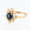 53 Bague française en or jaune 18 carats, diamants et saphir 58 Facettes A1615