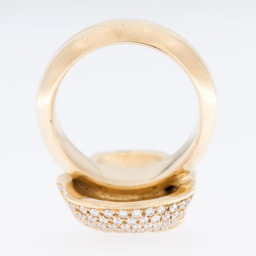 58 Bague tête de mort en or jaune 18 carats et diamants 58 Facettes A1617